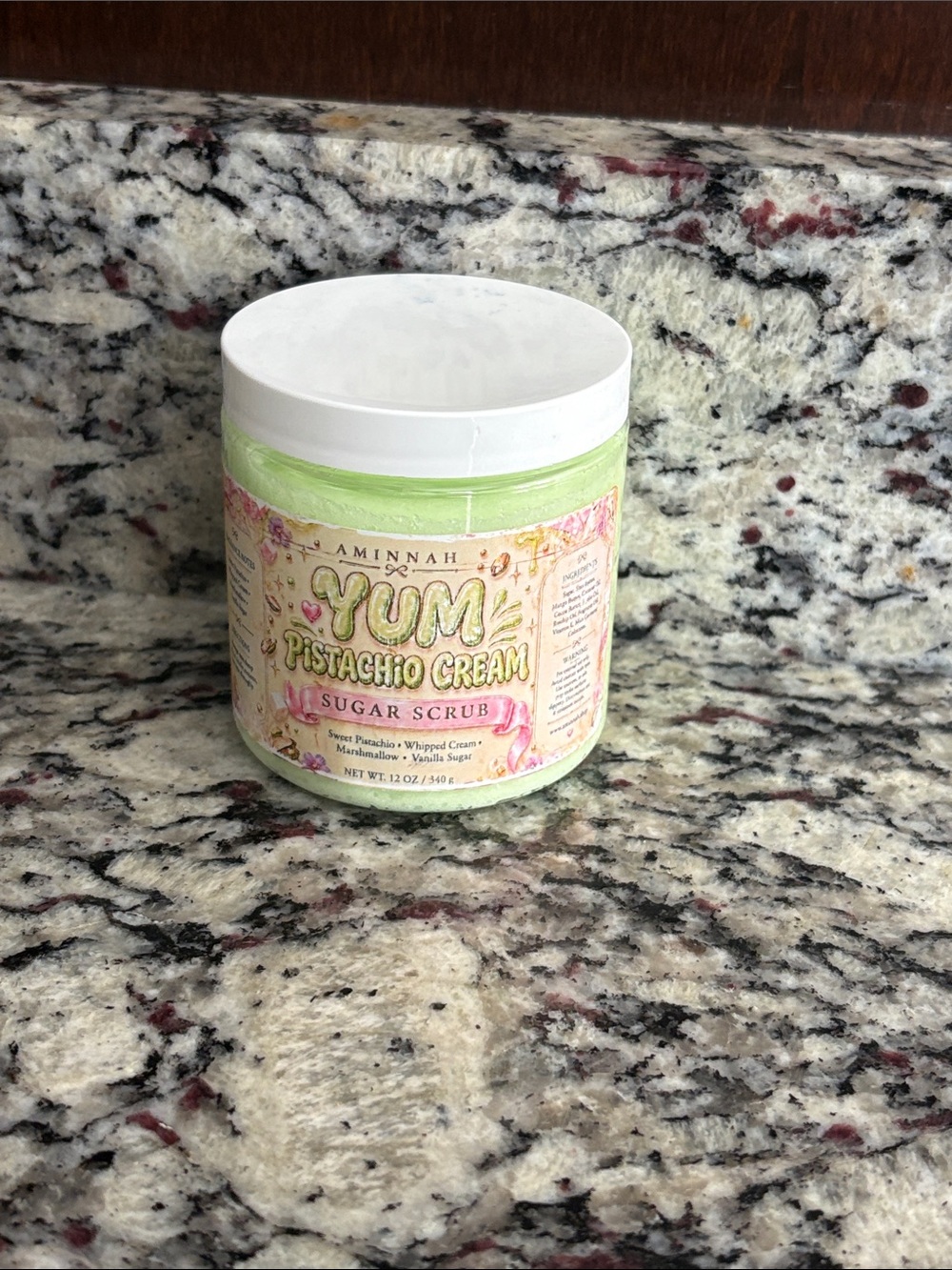 Aminnah Pistachio Cream Sugar Scrub